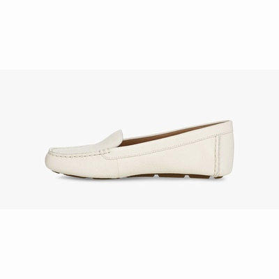 Sandálias UGG Flores Leather Flats Mulher Bege | PT-JEVWM